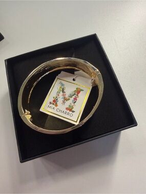 Mia Charro Gold Hinged Bangle Bracelet